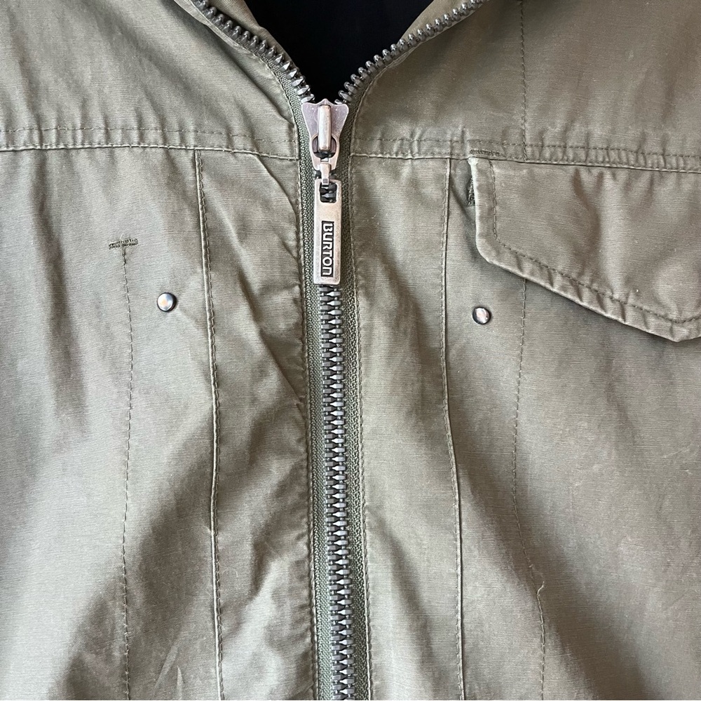 Burton Snowboards Men’s Olive Green Zip Jacket Size Large – Repair Project - Picture 4 of 13